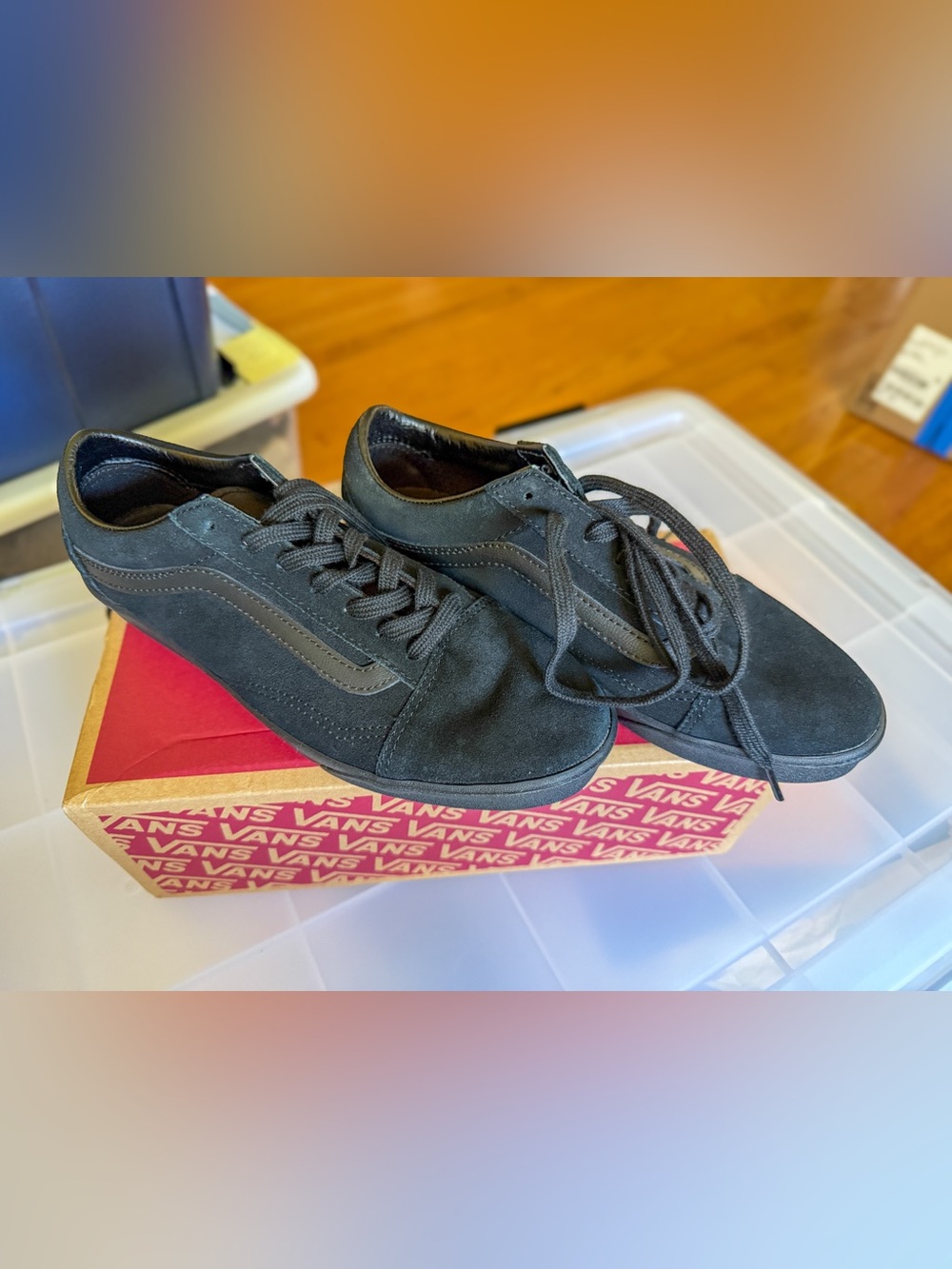 Vans Old Skool Lowpro Unisex Sneakers Black 5.5 M 7 W Skater Shoe